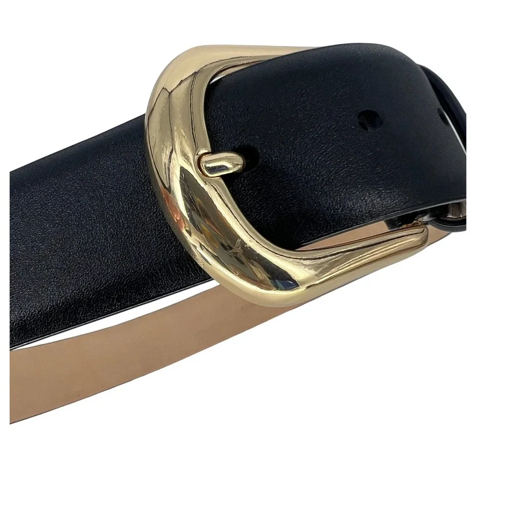 B-Low the Belt Kennedy Leather Belt Black Gold Size XS